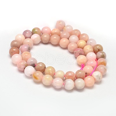 Round Natural Pink Opal Bead Strands G-F289-23-8mm-1