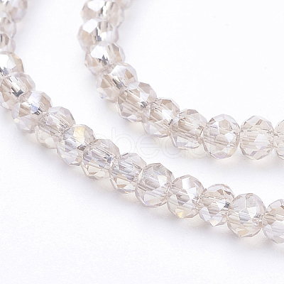 Electroplate Glass Beads Strands EGLA-F003-C13-1