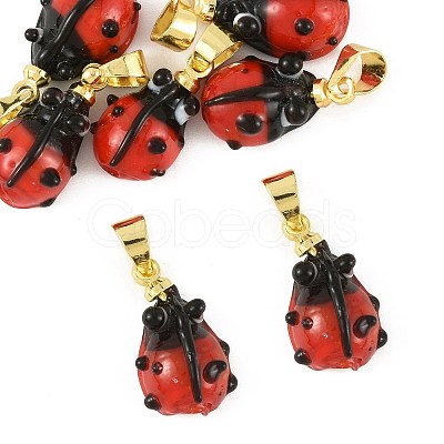 6Pcs Handmade Lampwork Pendants LAMP-FS0001-57B-1