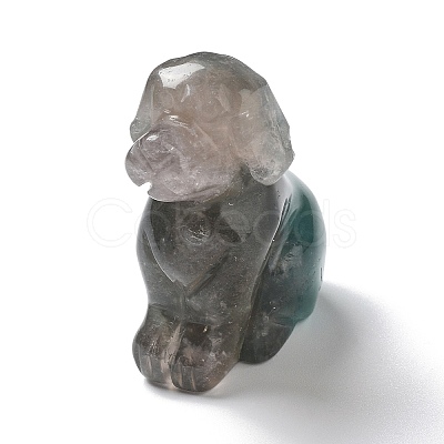 Natural Fluorite Carved Healing Dog Figurines DJEW-F025-01B-1