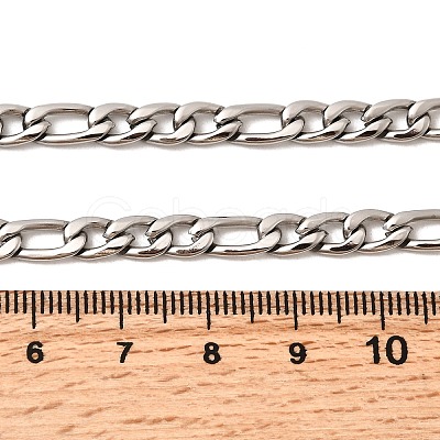 5MM 304 Stainless Steel Figaro Chains Necklaces for Women NJEW-B134-07A-P-1