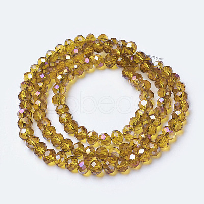 Electroplate Transparent Glass Beads Strands EGLA-A034-T8mm-F05-1