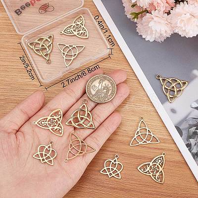 12Pcs 4 Style 304 Stainless Steel Pendants STAS-BBC0001-88-1