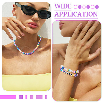 4Strands 2 Styles Handmade Polymer Clay Beads Strands CLAY-TA0002-08-1