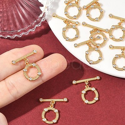 SHEGRACE Brass Micro Pave Clear Cubic Zirconia OT Toggle Claps XGRQ5K475-830G-1