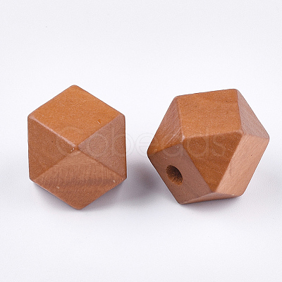 Painted Natural Wooden Beads X-WOOD-Q040-017B-07-1