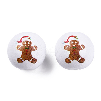 Painted Natural Wood Beads WOOD-N006-187-1