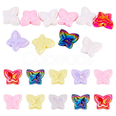 10Pcs UV Plating Opaque Acrylic Beads OACR-TA0004-08-1