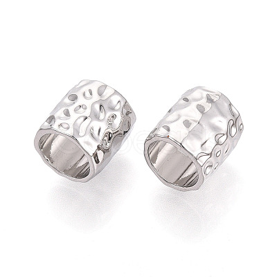 Textured Alloy Large Hole Beads PALLOY-T091-43P-1
