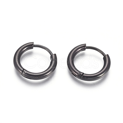 304 Stainless Steel Huggie Hoop Earrings EJEW-F111B-16mm-B-1