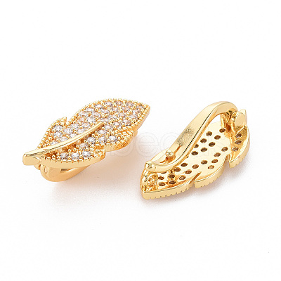 Brass Micro Pave Clear Cubic Zirconia Twister Clasps LS-KK-S354-321-NF-1