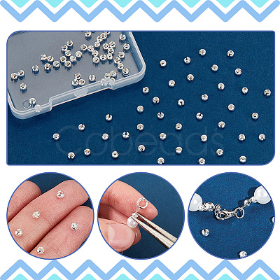100Pcs 925 Sterling Silver Crimp Beads Covers FIND-PH0017-84-1