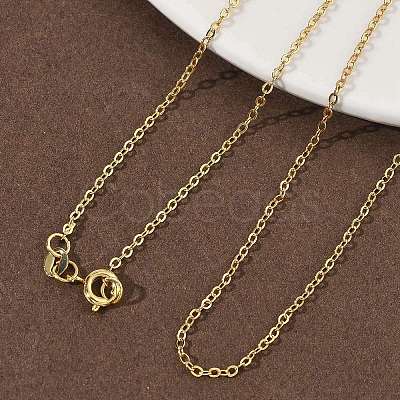 2MM Brass Cable Chain Necklaces NJEW-G183-03G-01-1