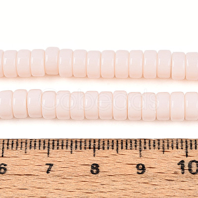 Opaque Solid Color Glass Beads Strands GLAA-N026-3x6mm-01-1