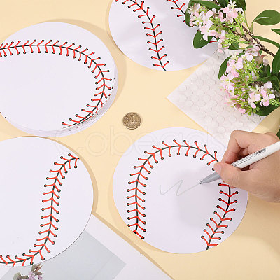 60Pcs 6 Styles Baseball Paper Gift Tags CDIS-CA0001-17-1