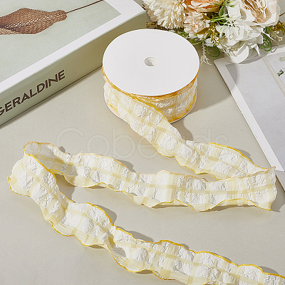 1 Roll Polyester Ruffled Ribbon SRIB-CY0001-14B-1