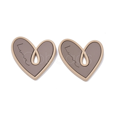 Heart Alloy Spray Painted Pendants PALLOY-P243-01D-1