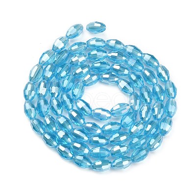 Electroplate Glass Beads Strands GC6X9MMC20Y-AB-1