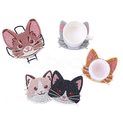 DIY Diamond Painting Animal Theme Coaster Kits PW-WGBBB48-01-1