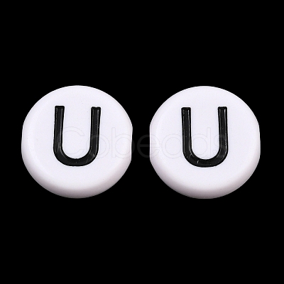 Opaque White Acrylic European Beads AC-CBA3BDD-01U-1
