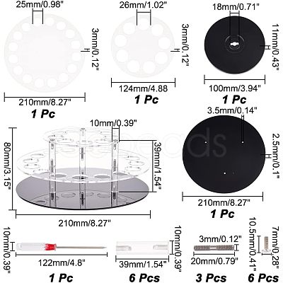 2-Tier Rotatable Round Transparent Acrylic Cosmetics Organizer Holder ODIS-WH0026-05-1