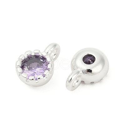 Brass Pave Cubic Zirconia Pendants KK-H204-03S-03-1