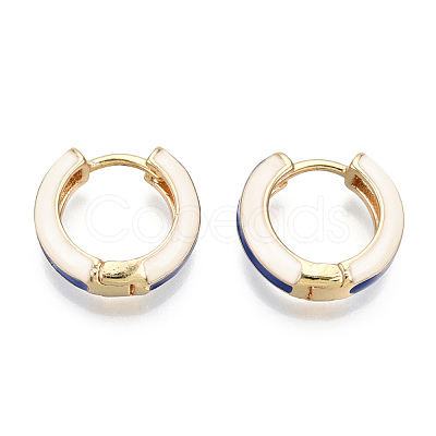 Brass Huggie Hoop Earrings EJEW-S209-07B-1