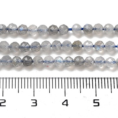 Faceted Round Natural Labradorite Bead Strands G-I156-03-3mm-1