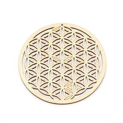 Unfinished Wood Sacred Geometric Wall Art DIY-WH0304-065D-1