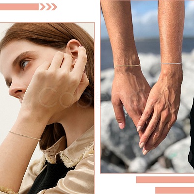 2Pcs 2 Colors 304 Stainless Steel Snake Chain Bracelets for Women BJEW-TADJ0001-02-1