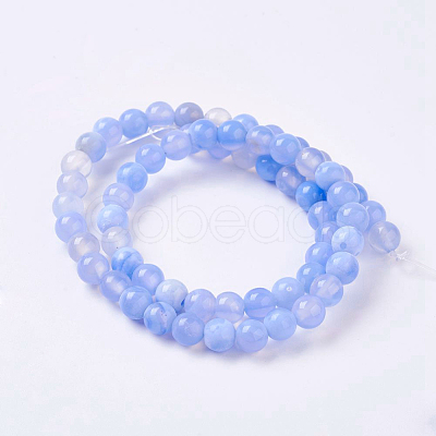 Natural Dyed & Heated Agate Bead Strands G-P277-01-6mm-1