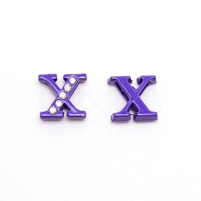Rhinestone Slide Letter Charms RB-TAC0002-01X-1
