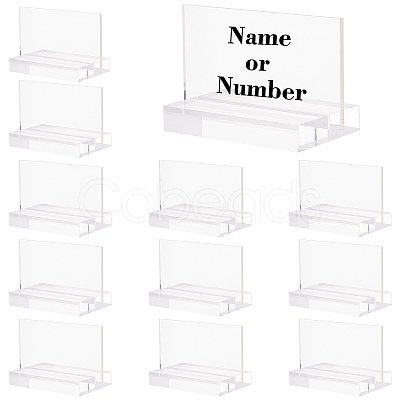 Transparent Acrylic Blank Place Sign & Base Holder Set FIND-WH0042-52-1