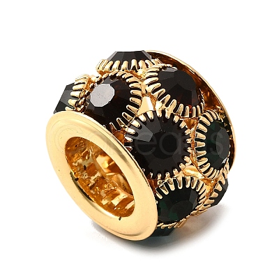 Brass Rhinestone Round Beads KK-D295-04G-02-1