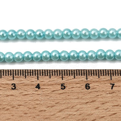 Eco-Friendly Dyed Glass Pearl Round Beads Strands HY-A002-4mm-RB104-1