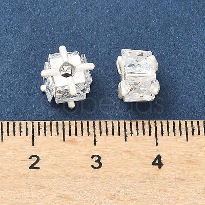 Brass Pave Cubic Zirconia Beads KK-H532-21C-S-1