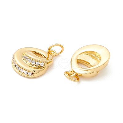 Rack Plating Eco-friendly Brass Micro Pave Clear Cubic Zirconia Charms KK-D072-01G-E-NR-1