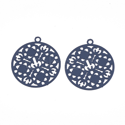 430 Stainless Steel Filigree Pendants X-STAS-T042-10A-1