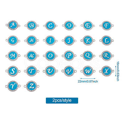 26 Letters Alloy Enamel Links Connectors ENAM-TA0002-19B-1