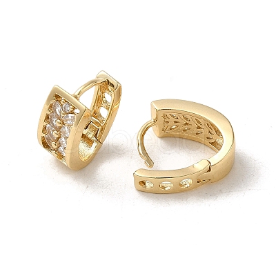 Brass Micro Pave Cubic Zirconia Hoop Earring EJEW-L271-03KCG-01-1
