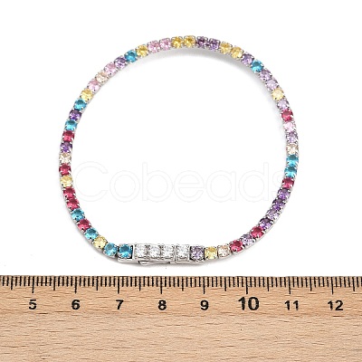 925 Sterling Silver Micro Pave Cubic Zirconia Tennis Bracelets for Women BJEW-C117-01A-P01-1