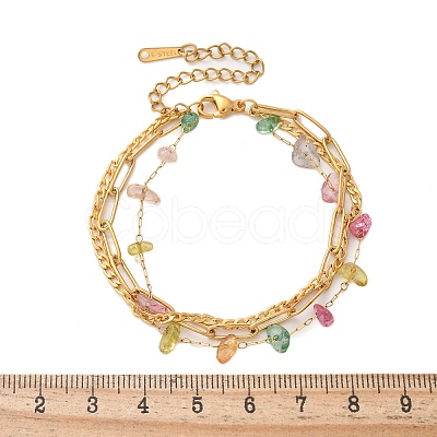 Stainless Steel Multi-strands Bracelets BJEW-D303-02G-1