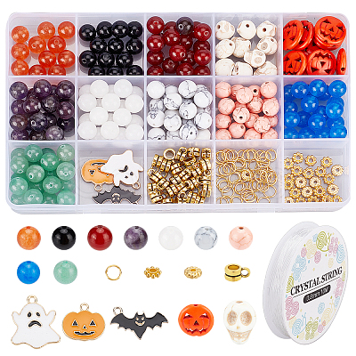DIY Halloween Gemstone Bracelet Necklace Making Kit DIY-OC0008-56-1