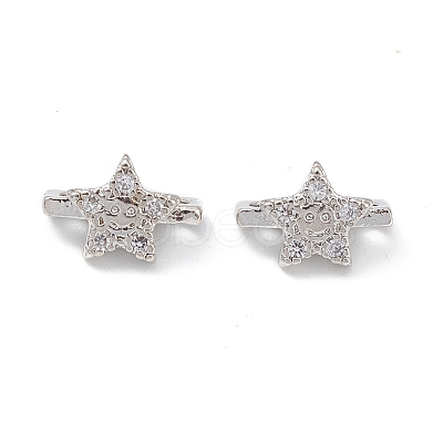 Rack Plating Brass Pave Cubic Zirconia Slide Charms KK-G464-02P-1