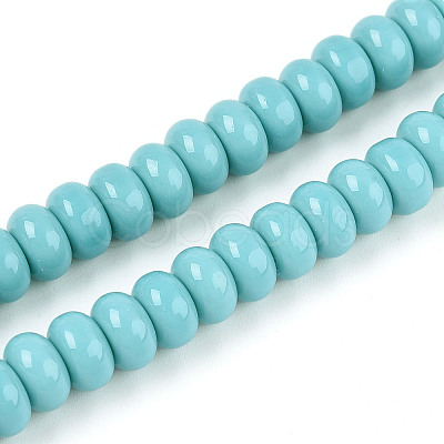 Opaque Solid Color Glass Beads Strands GLAA-ZX008-8mm-18R-1