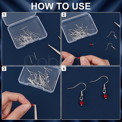 50Pcs 925 Sterling Silver Ball Head Pins STER-BC0003-76A-1