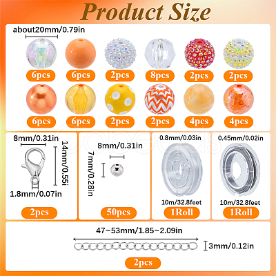 DIY Round Acrylic & Resin Beaded Bracelets Jewelry Set DIY-SC0026-41-1