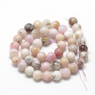 Natural Pink Opal Beads Strands G-R446-4mm-09-1