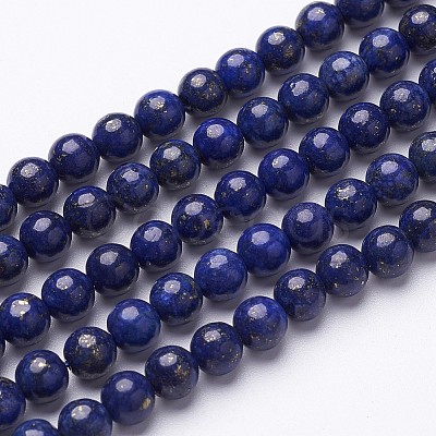 16 inch Grade A Round Dyed Natural Lapis Lazuli Beads Strand GSR6mmC123-1