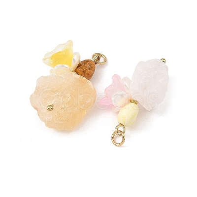 Raw Rough Natural Mixed Stone and Porcelain Pendants PALLOY-JF06070-1